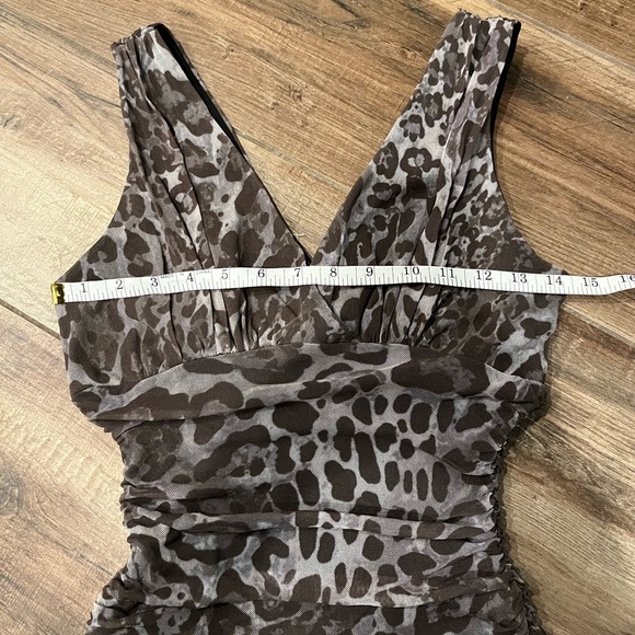 Sweet Pea by Stacy Frati Bodycon Fitted Leopard Print Stretch Scrunch Dress - Picture 3 of 6